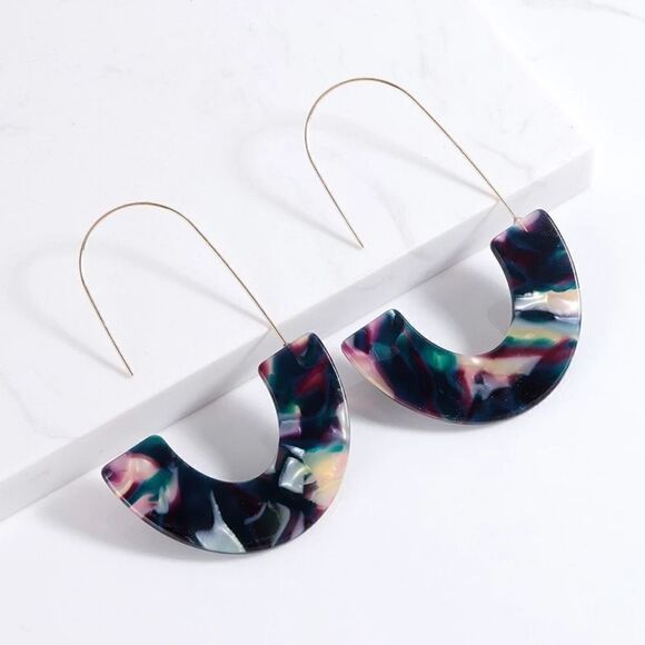 Anthropologie Jewelry - BaubleBar Faidra Resin Drop Earrings in Navy